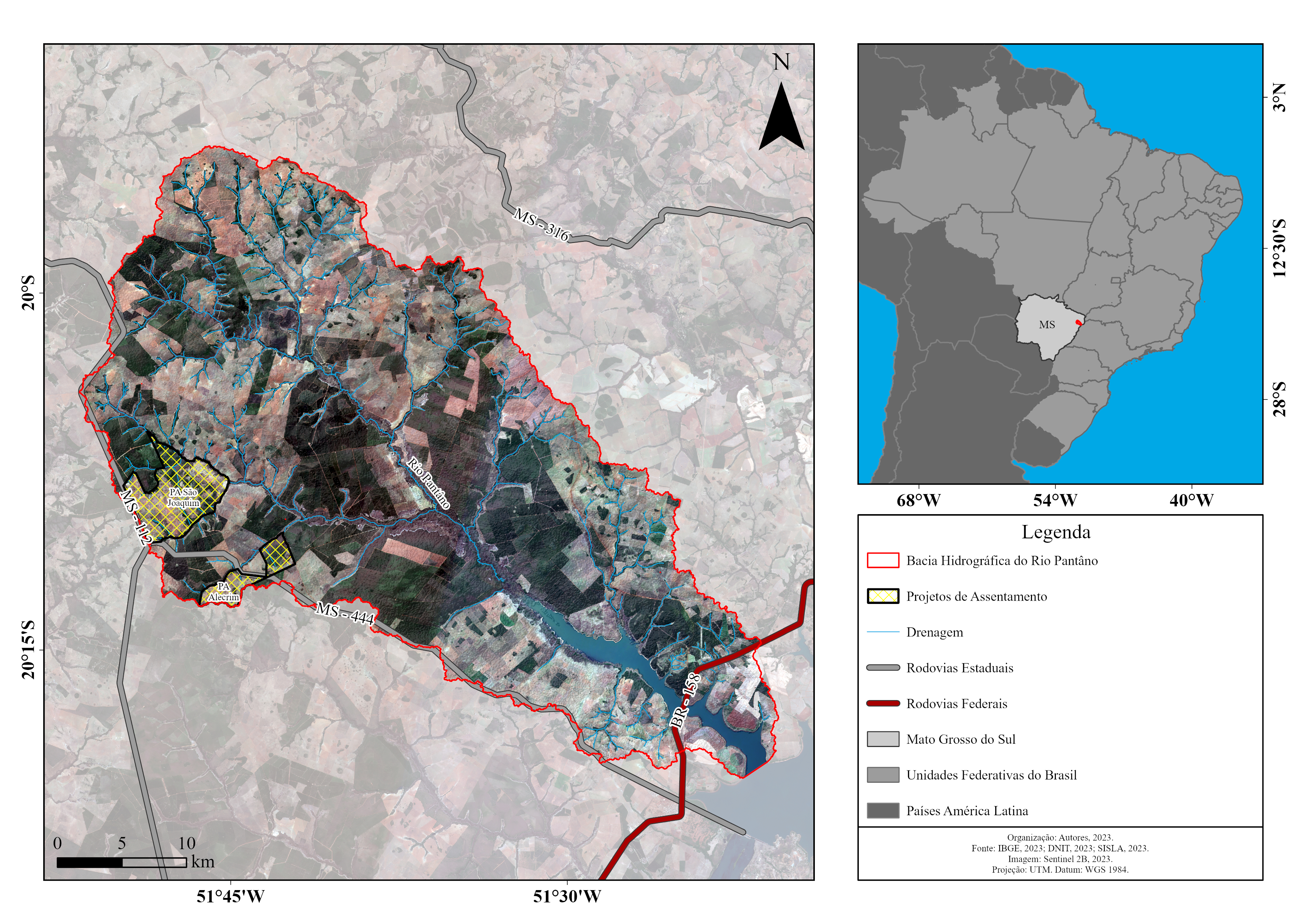 Mapa de localização da Bacia Hidrográfica do Rio Pântano